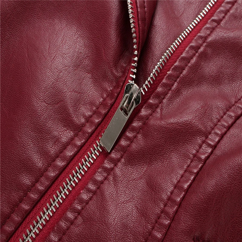 

Faux leather jacket Women Fashion Embroidery Crane Flowers Slim Rivet Short locomotive Outerwear 2020 Fall Winter Ladies Tops