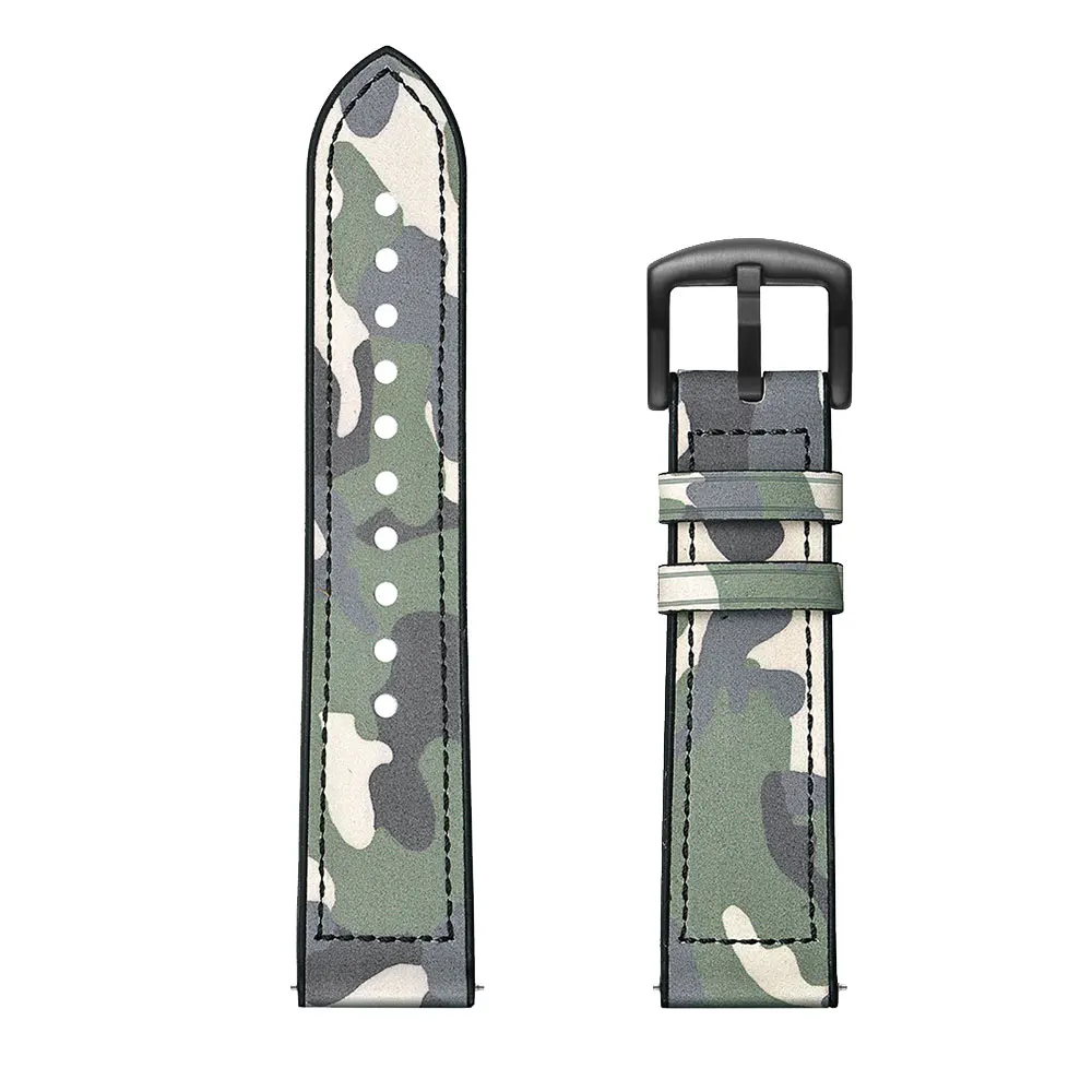

Retro PU Leather Camouflage Watch Band Quick Release Universal 20mm 22mm Watchband For Garmin Active Belt For Samsung Gear2 R380