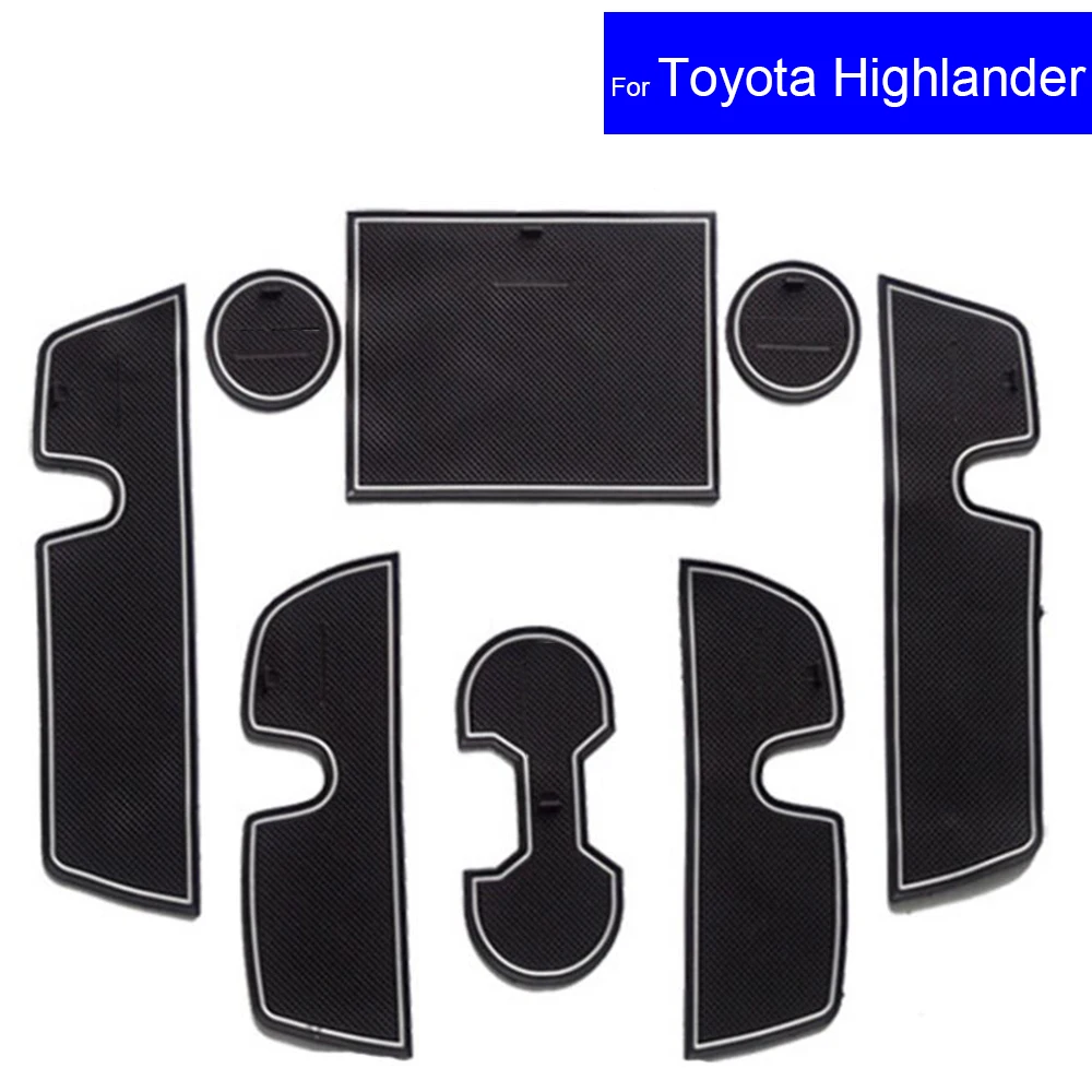 

Коврик с пазом для двери для Toyota Highlander 2009 ~ 2013, коврики с разъемом для двери автомобиля, коврики, Нескользящие водонепроницаемые подставки для чашек