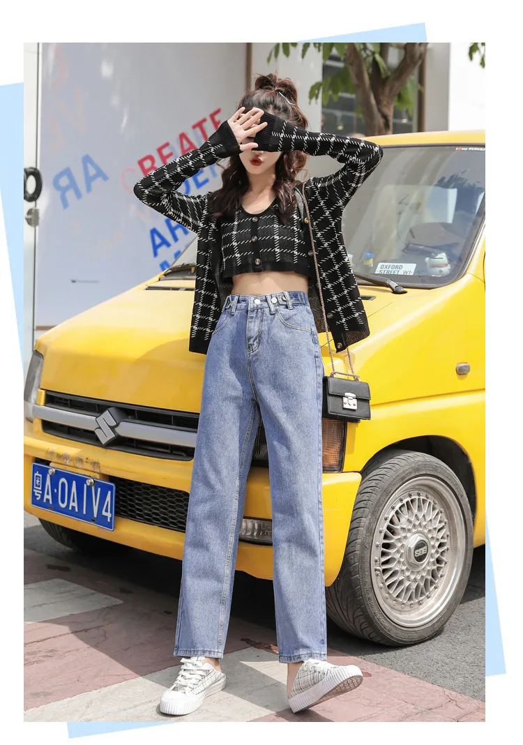 Женские весенние повседневные свободные широкие джинсовые штаны джинсы для