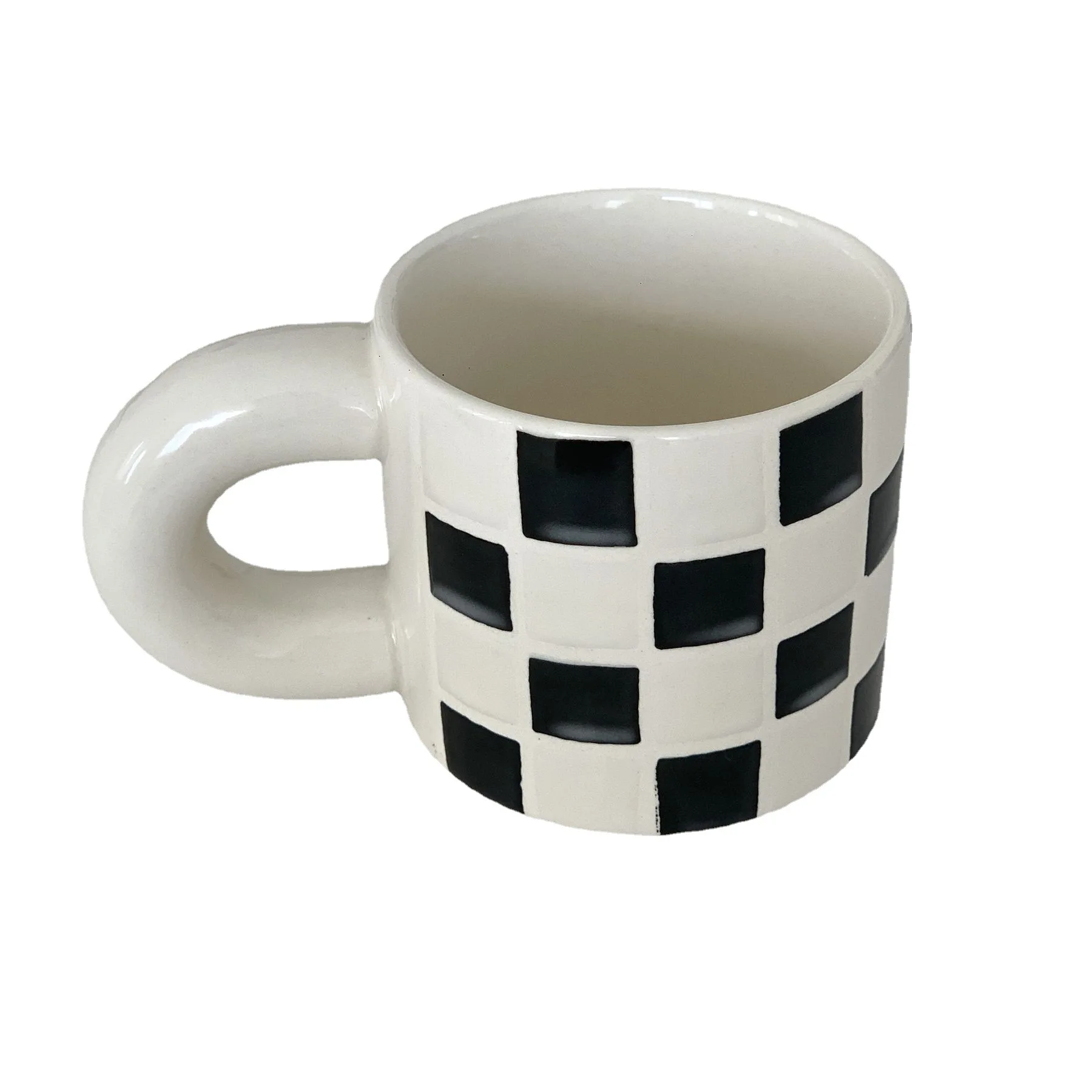 

Black Checkerboard Ceramics Mugs coffee mug Milk Tea office Cups Drinkware the Best birthday Gift for Friends
