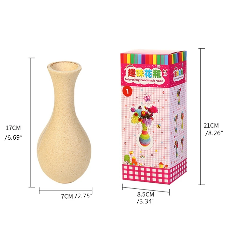 

2 Pieces Flowers Crafts DIY Activity Toys Children's Interactive Play Supplies Felt Vase Handmade Gift for Girlfriend
