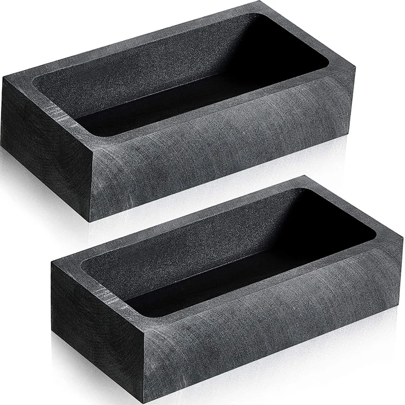 

2 Pieces 1 KG Graphite Ingot Mold Crucible Mould for Melting Casting Refining Gold Silver Metal Aluminum Copper Brass