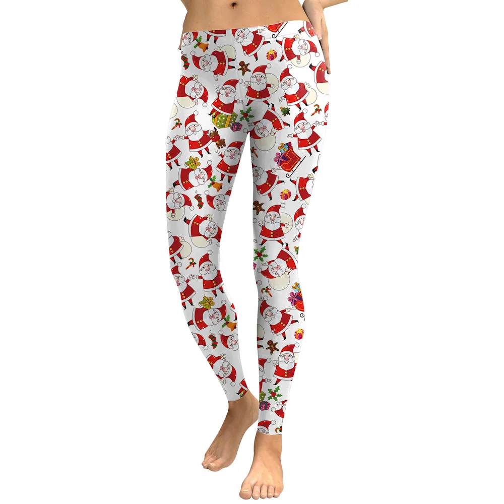 NADANBAO сексуальные женские рождественские леггинсы вечерние с Новым годом принтом