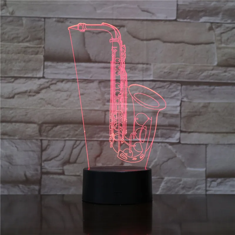 Saxphone настольная лампа 3D светодиодный ночник Sax музыкальный инструмент антикварная настольная лампа В индустриальном стиле Ресторан Кофейня Decorative1792