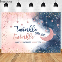 twinkle little star gender reveal theme birthday party photography backdrop boy or girl pink blue stars decor photo background