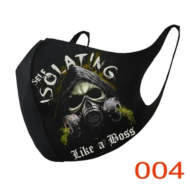 Маска для лица с принтом на Хэллоуин Пылезащитная моющаяся многоразовая маска