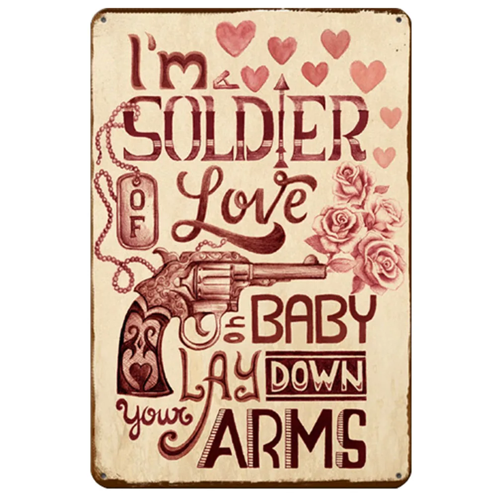 

Retro Plaque Metal Plates Pub Casino Decoration Pistol Sign Gun Wall Stickers Art Poster Vintage Home Decor 20x30cm