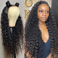 28 30 inch deep wave frontal wig curly human hair wigs for black women wet and wavy pre plucked 13x4 water wave lace front wig