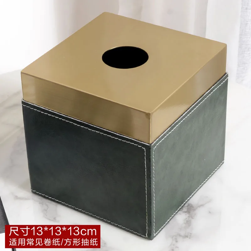 

Nordic luxury tissue box creative leather Golden square tissue box cover modern kotak tissue home decoration accessories AE50ZJ