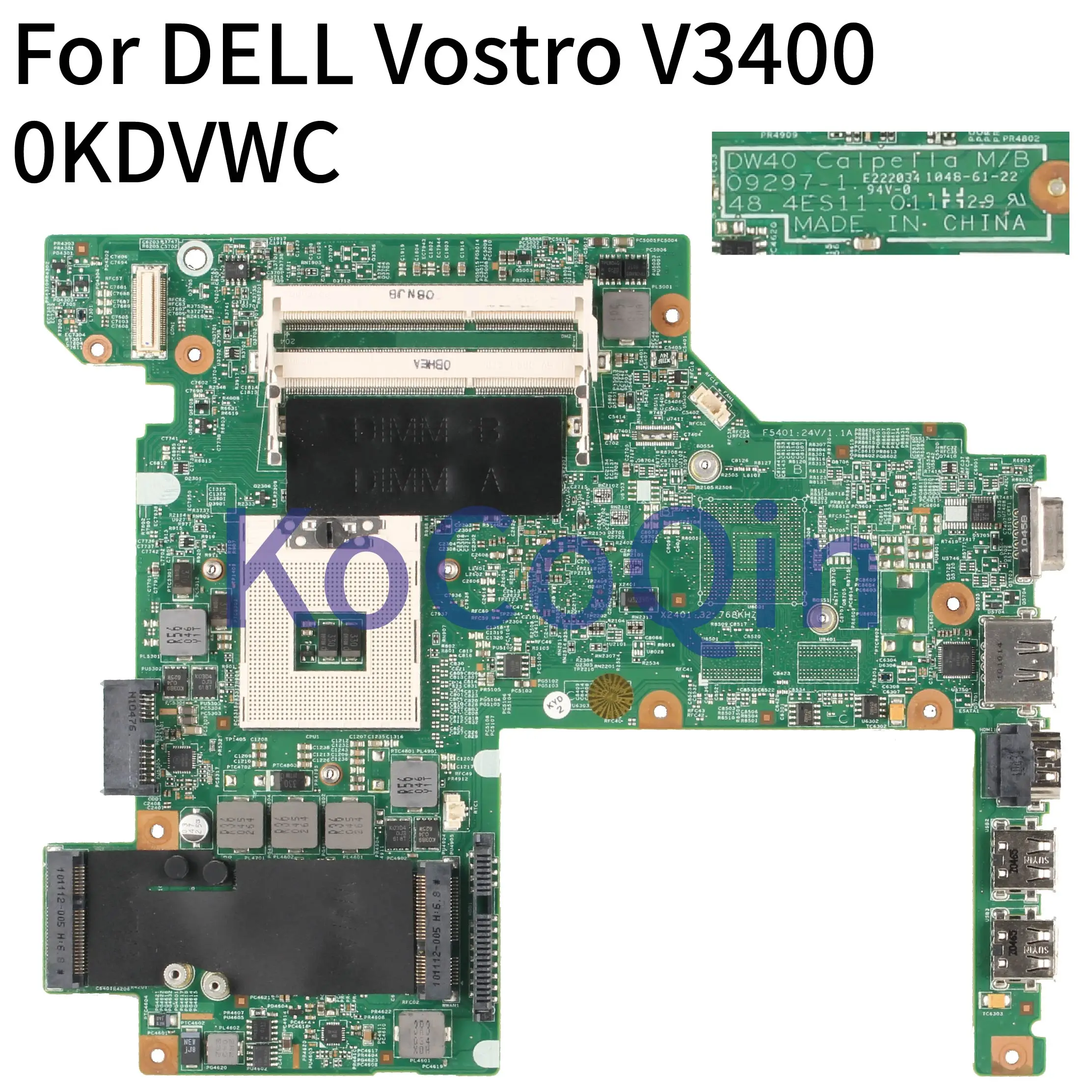 KoCoQin материнская плата для ноутбука DELL Vostro 3400 V3400 CN 0KDVWC 09297 1 HM57|Материнские платы