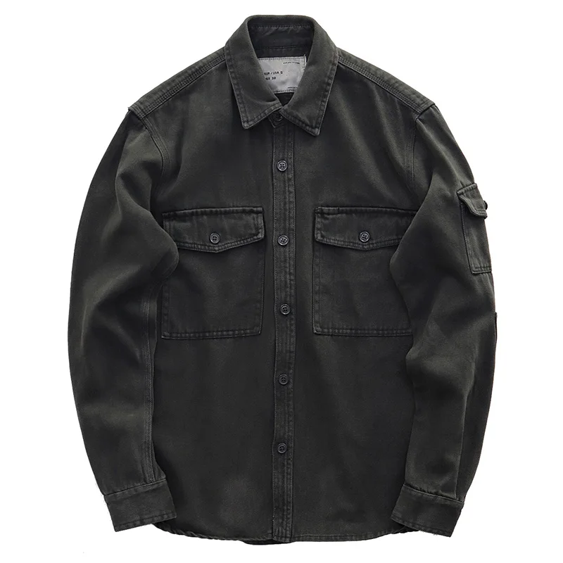 

Повседневная мужская Толстая рубашка большого размера с длинным рукавом, хлопковая Повседневная Ретро Мужская теплая рубашка, винтажная т...