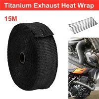 15m20m roll heat shield motorcycle exhaust thermal tape header pipe heat wrap tape thermal protection with stainless ties