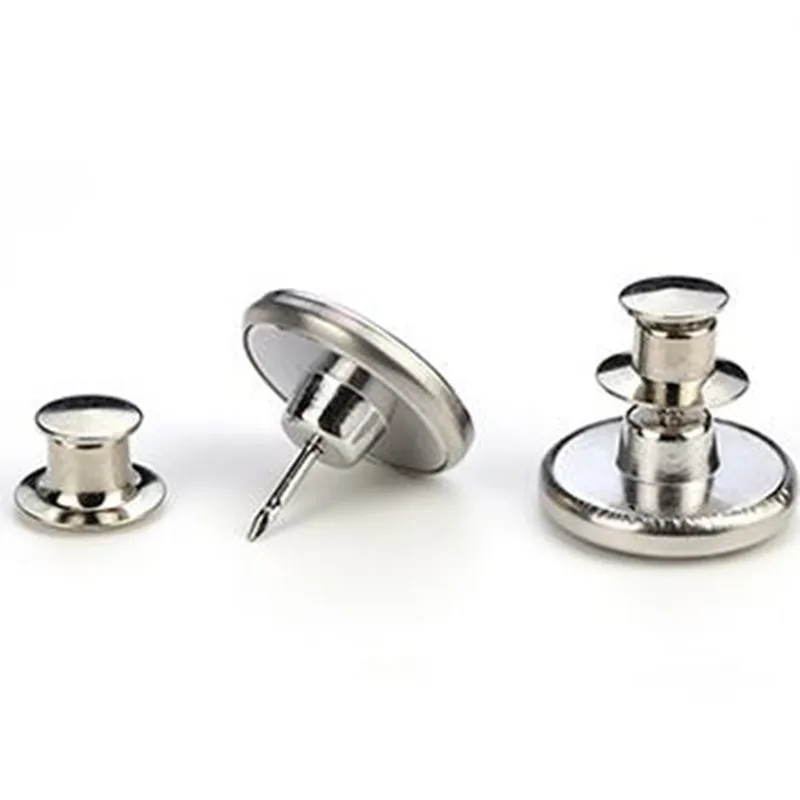 2PCS Buttons Metal Nailed Waist Perfect Fit Seamless Stitching 17mm Knitted Adjustable for Trousers | Дом и сад