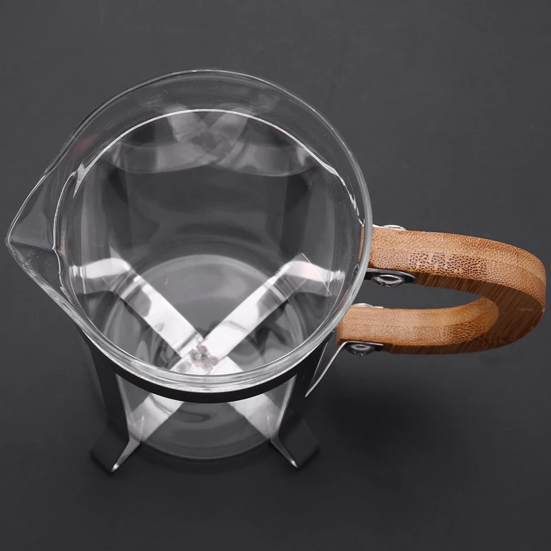 

Bamboo French Press 18/8 Stainless Steel High Borosilicate Plastic-Free Carafe Espresso Press Coffee