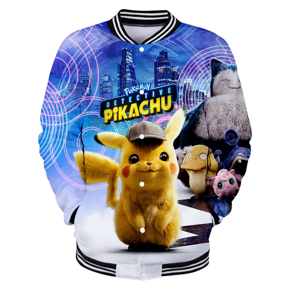 Новинка бейсбольные куртки с 3D принтом Покемон для женщин/мужчин модная куртка