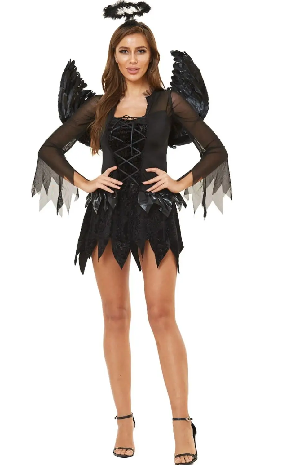 Женский костюм для косплея темного ангела вечерние платья белье ролевых игр боди