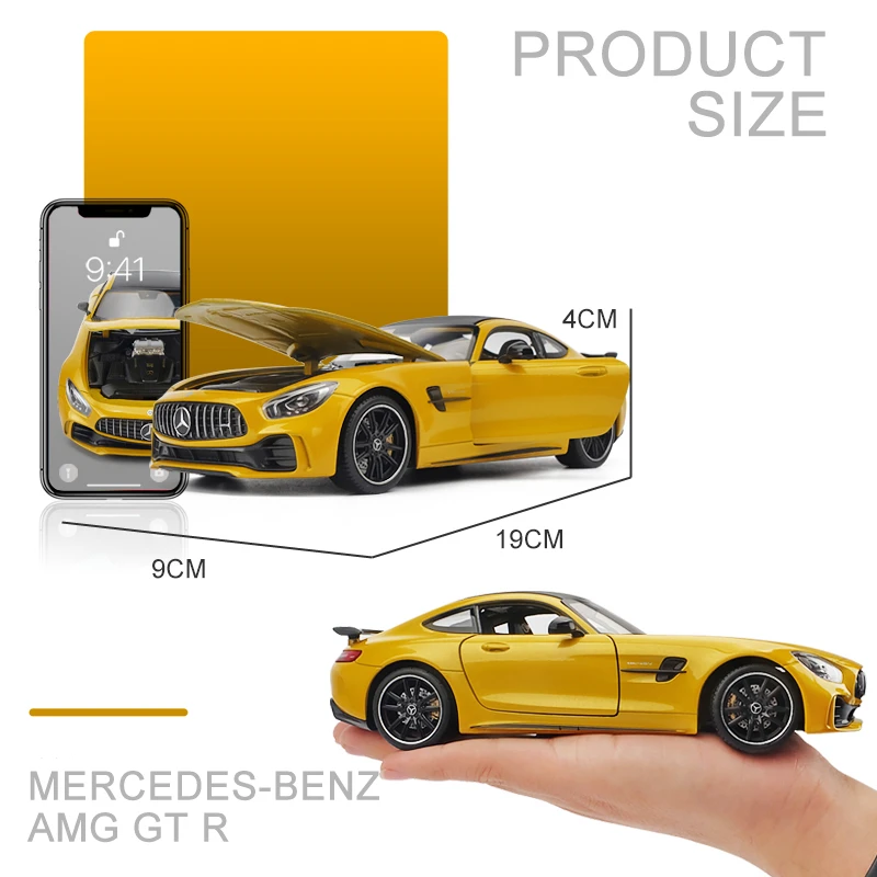 welly 124 mercedes benz amg gt r alloy metal diecast cars model inital toy car children boy toys collection toy tools gift free global shipping