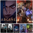 Arcane Лига потенций игра Jinx Vi Jess Yasuo постеры Картина на холсте настенное искусство картина домашний декор игровая комната Декор