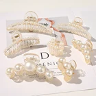 Женские акриловые заколки для волос Hyperbole, с большими жемчужинами, большого размера, для макияжа, аксессуары для волос