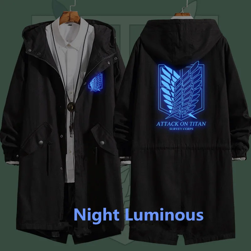 Аниме Атака Титанов Eren Jaeger Косплей костюмы Levi · Ackerman Scout Regiment хлопок для женщин и мужчин тренчи с капюшоном комбинезоны пальто