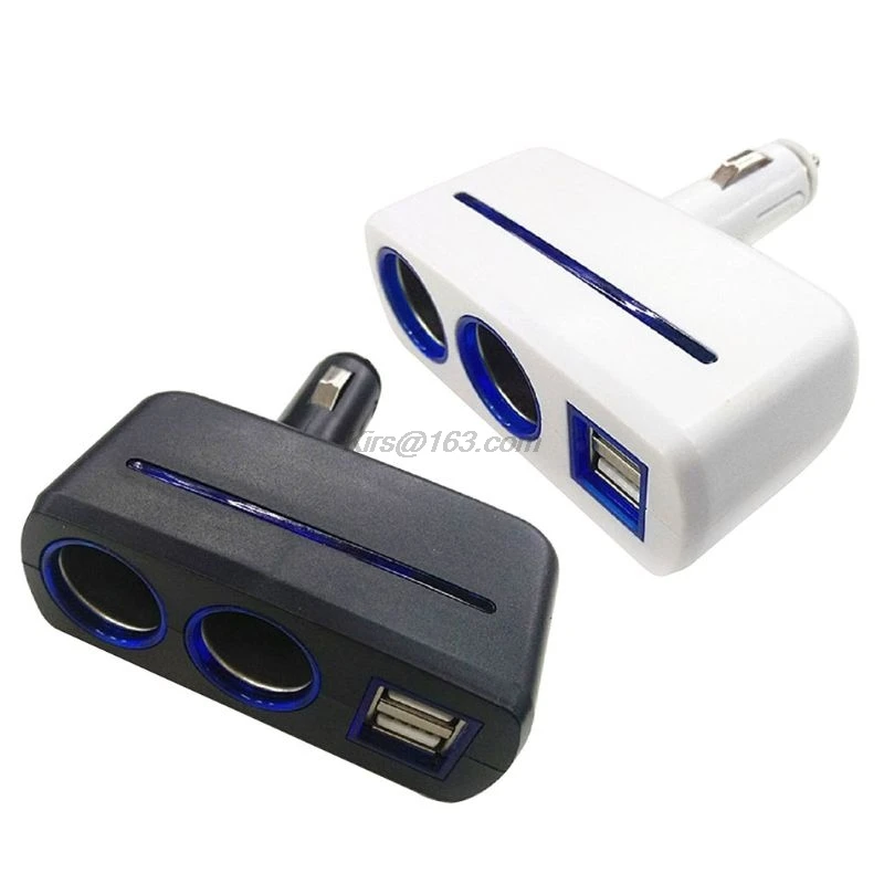 Регулируемый 2 прикуривателя Разветвитель автомобильное зарядное устройство