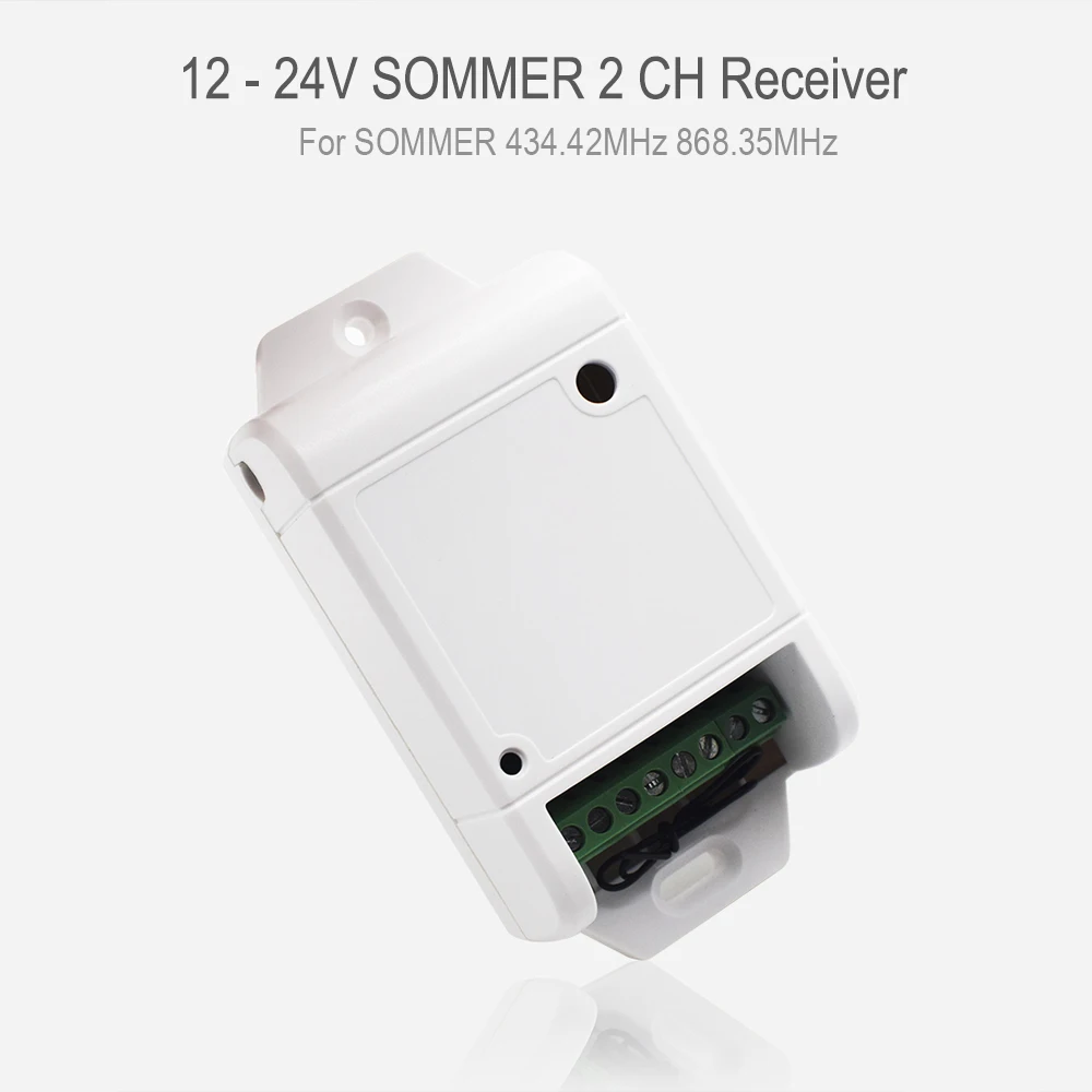 

SOMMER Receiver SOMMER 868 mhz 434.42mhz 2 Channel Remote Control Switch For SOMMER TX03-434-4-XP 4020 868 mhz 12-24V AC DC