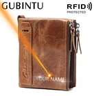 Новинка 2020, мужской кошелек с бесплатной гравировкой имени, мужские бумажники из 100% натуральной кожи, высокое качество, кошелек с кармашком для мелочи, подарочная сумочка