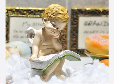 Angel read a book Креативный цветочный горшок, декор по краям, чашка, безделушка, миниатюрный, для влюбленных, ангел Амура, статуэтка, подарки, домашний декор, аксессуары, современный Сказочный Сад - Цвет: Angel read a book