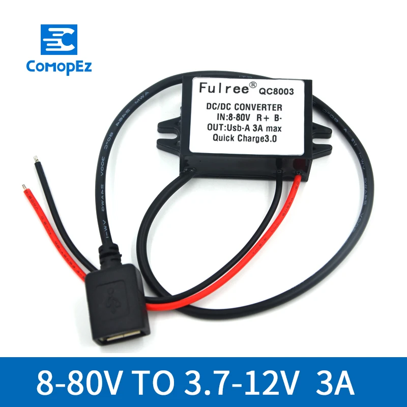 Адаптер питания USB QC3.0 для Huawei iphone от 8 до 80 В 3 7 12 А 36 Вт|Инверторы и конвертеры| |