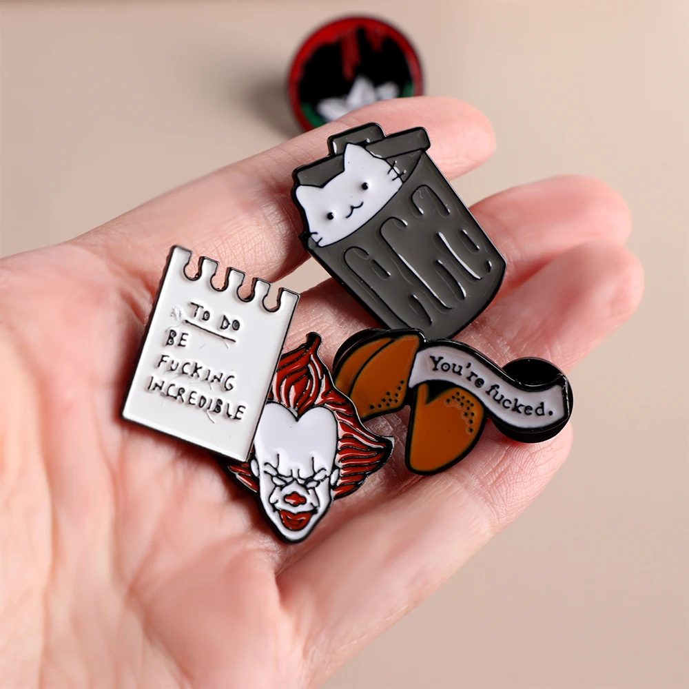 Модные милые эмалевые броши Забавный дизайн булавки значки джинсовая одежда