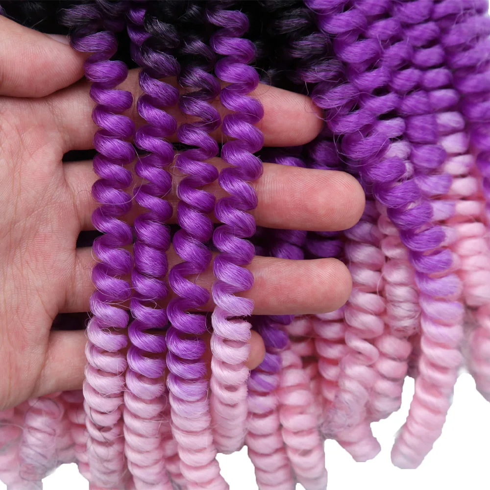 

Spring Twist Hair Crochet Braids Ombre Braiding Hair 8 inch Synthetic Hair Extensions Passion Twists Fluffy Rainbow color