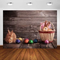 wooden board rabbit easter eggs photography backdrop newbron baby for photo studio background backdrops photocall props vinyl