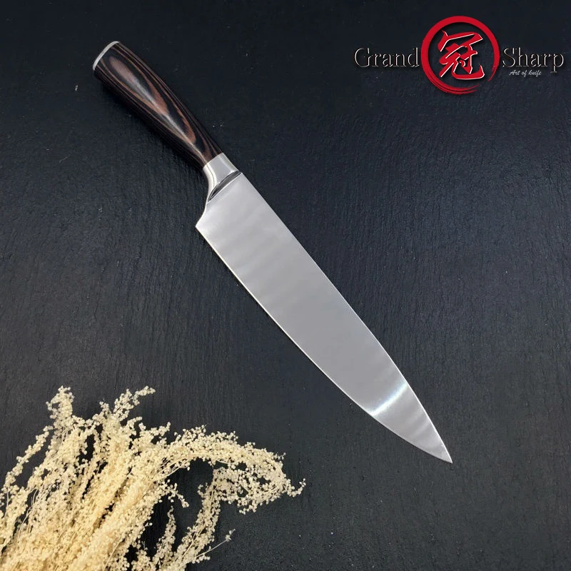 GRANDSHARP профессиональный 8 дюймов нож шеф-повара AUS-8 японский, из нержавеющей стали кухонный нож повара кухонные инструменты Pakka деревянная ручка