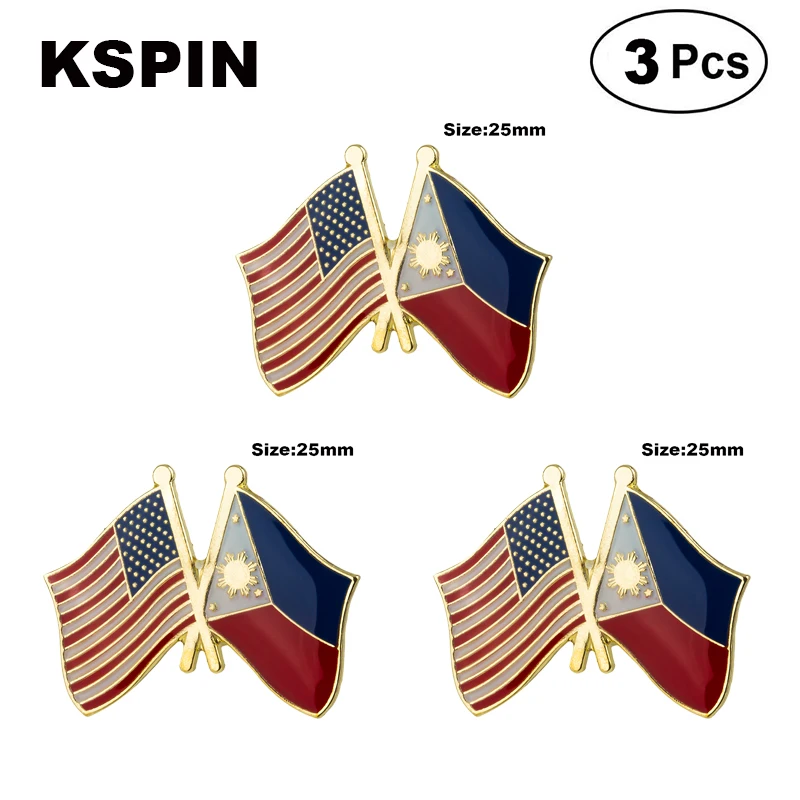 

U.S.A.& Philippines Frendship Lapel Pin Brooches Pins Flag badge Brooch Badges