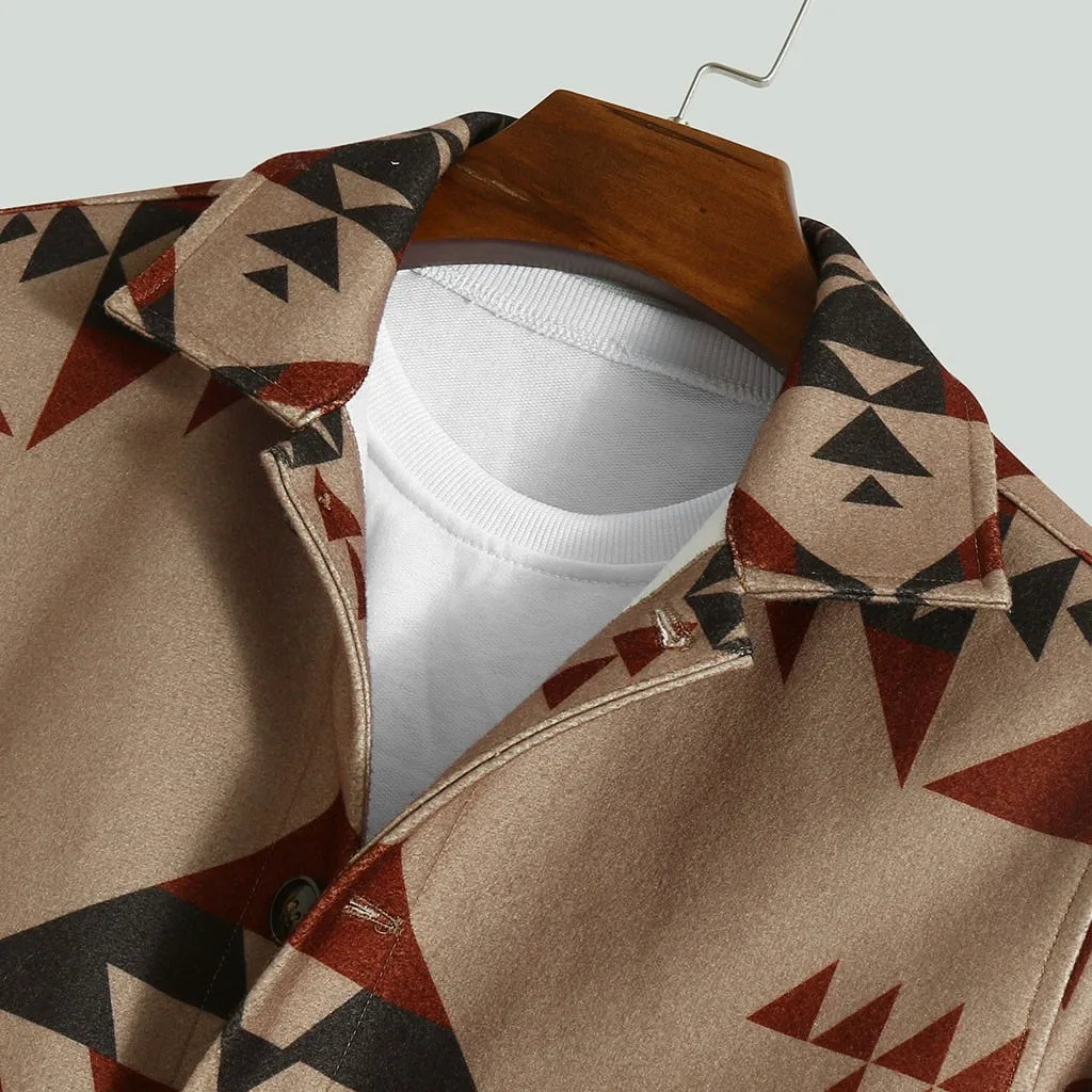 Модные мужские куртки с отворотом и длинными рукавами ретро пальто