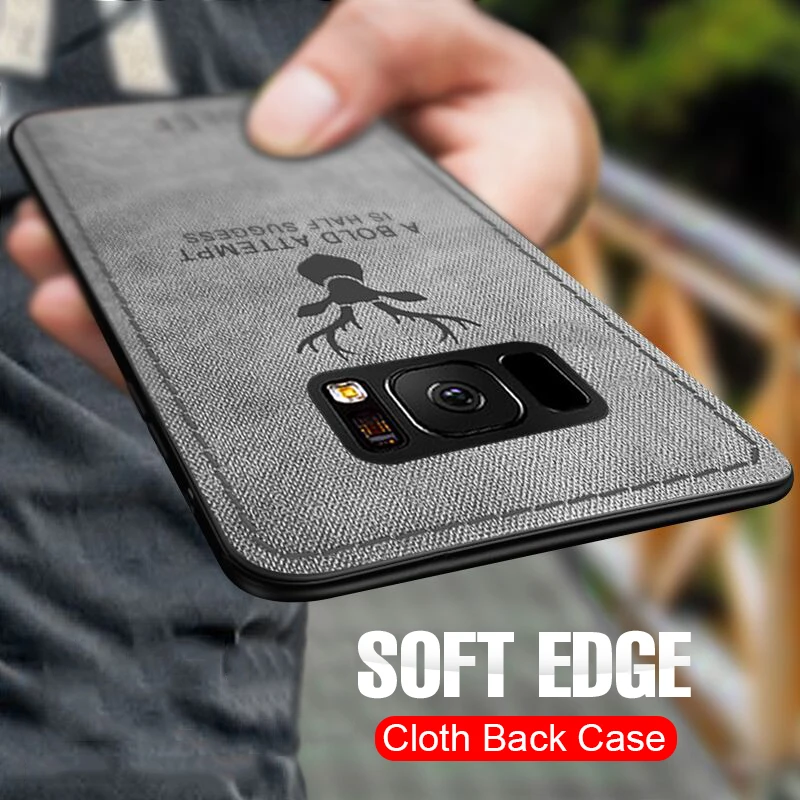 Soft Cloth Back Case Cover For Samsung Galaxy S20 S8 Note 9 8 S7 Edge Full Phone Case For Galaxy S9 S8 S10 Plus Shockproof Case