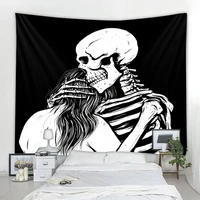 skull illustration art deco tapestry mandala squad witchcraft tapestry bohemian hippie wall tapestry curtain hanging living room