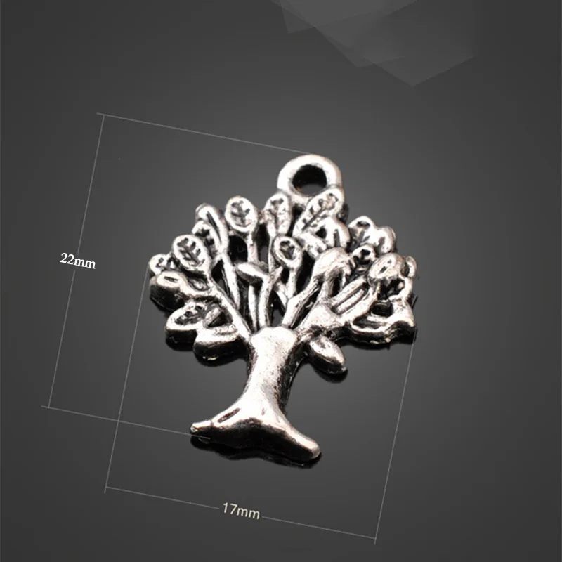 50pcs/lot 22x17mm Retro Antique Bronze Charm Tree Handmade Necklace Bracelet Accessories Alloy for DIY Jewelry Findings | Украшения и