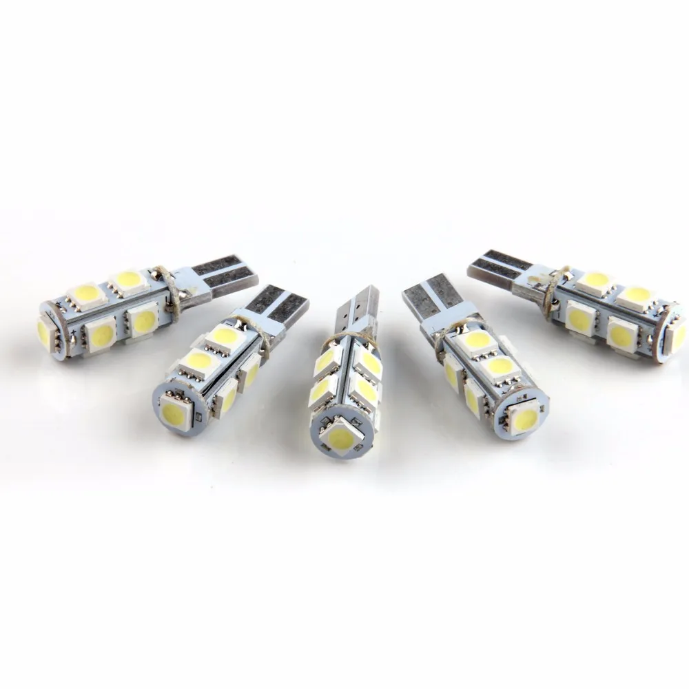 POSSBAY 5 шт. белый 12V T10 9SMD 5050 W5W светодиодный светильник внутренний клин для лампочек