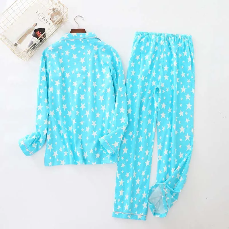 2020 осень зима новые женские пижамы небесно голубого цвета комплект одежды для