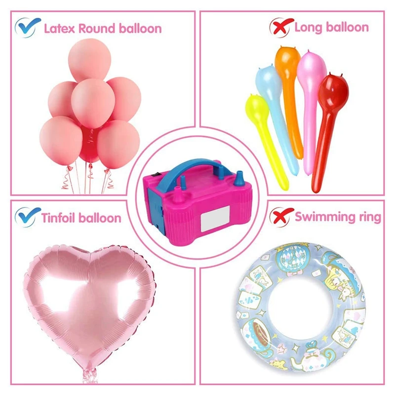 

Electric Air Balloon Pump,Dual Nozzle Balloon Blower Air Pump,Balloons Inflator,Portable Balloon Inflatable Tool EU Plug