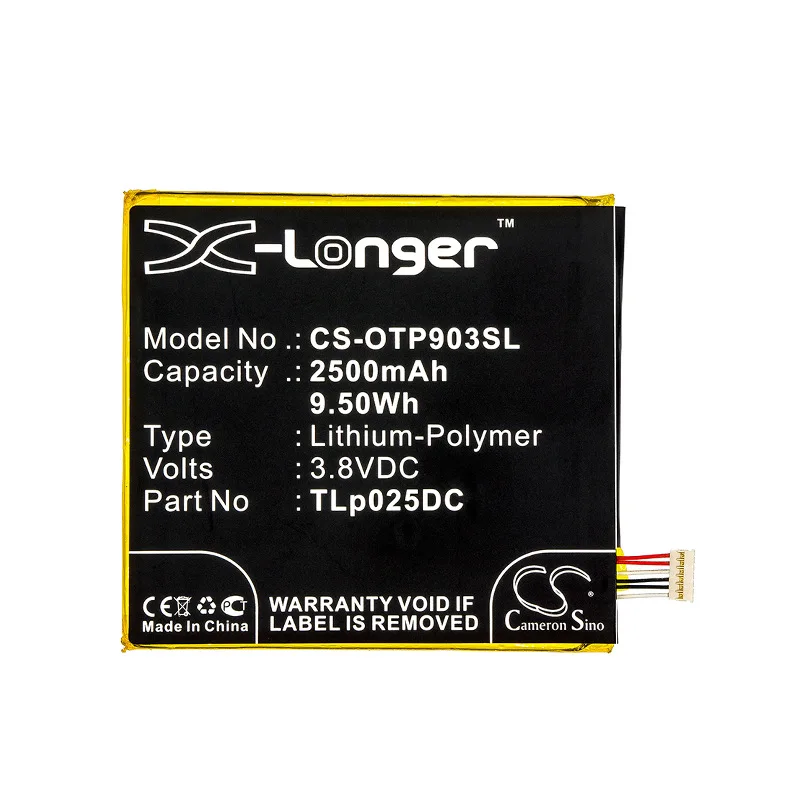 

CameronSino for ALCATEL One Touch Pixi 4 6.0 OT-8050D OT-9001A OT-9001X Pixi 4 6. TLp025DC battery