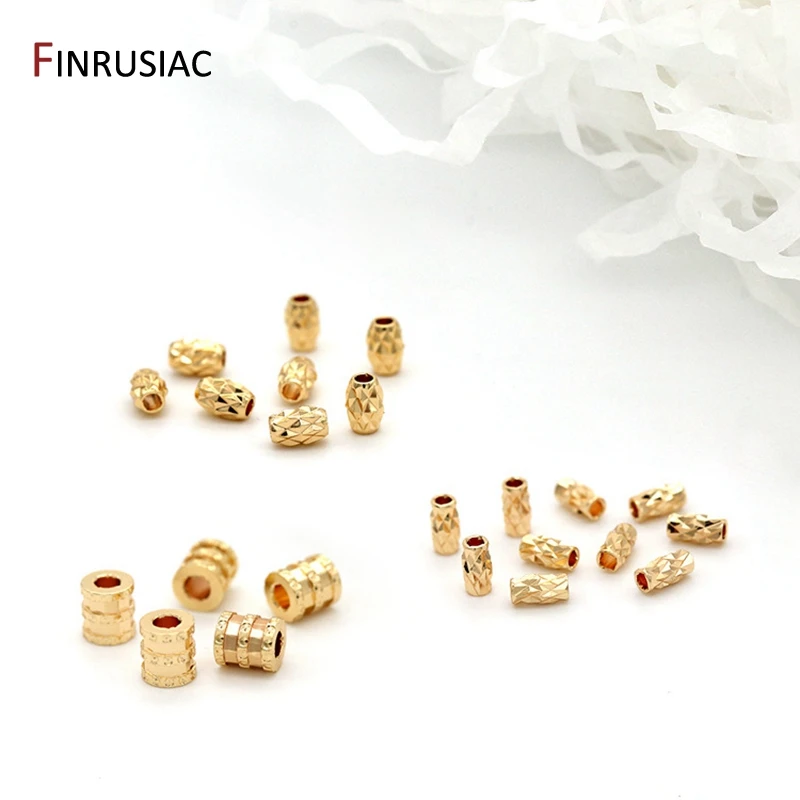 

2021 New Design Small Tube Beads Accessories For DIY Making Necklace, Wholesale Real Gold Plated Spacer Beads For Bracelets