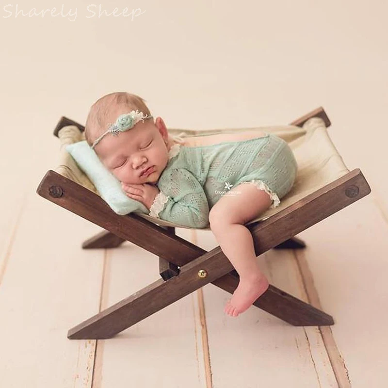 Newborn Photography Wooden Bed Props Infant Baby Photo Shoot Studio Posing Chair Wood Sofa fotoshooting Accessories Photo Basket