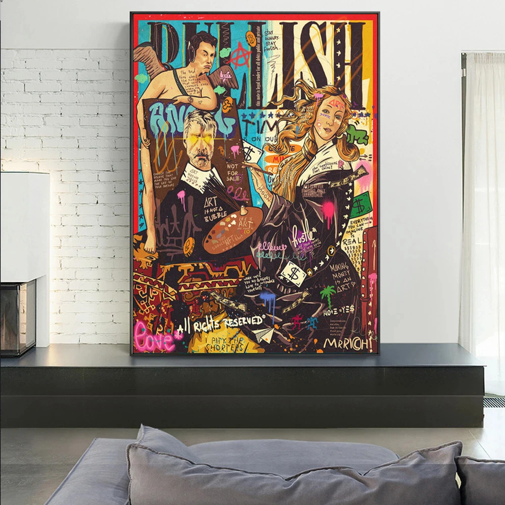 

Modern Portrait Canvas Painting Street Graffiti Pop Art Poster Print Wall Picture For Living Room Corridor Home Decor Frameless