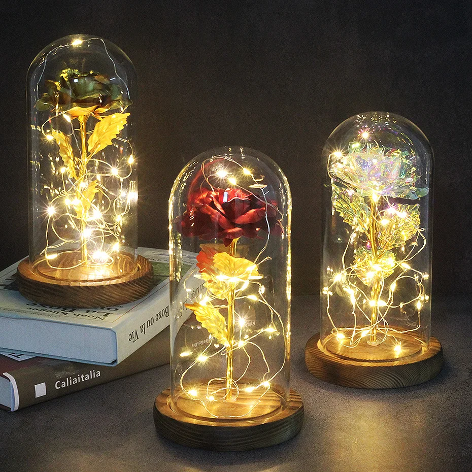 Маленький принц подарок на день Святого Валентина вечный цветок в стеклянном