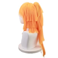 new demon slayer cosplay wig my wife zenyi orange gradient ponytail cos wig high temperature silk rose net cosplay wig