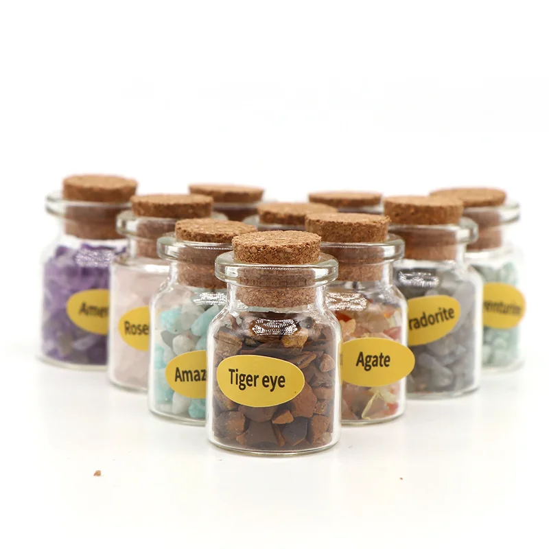 10 шт. набор натуральный кристалл камень Гравий бутылки желаний необработанные