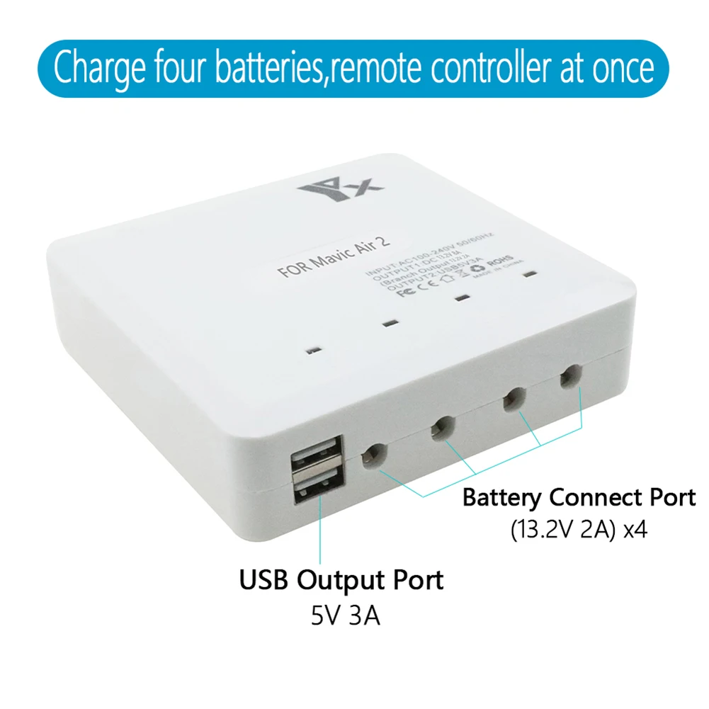 6 в 1 зарядный концентратор с быстрыми несколькими портами кабелем питания